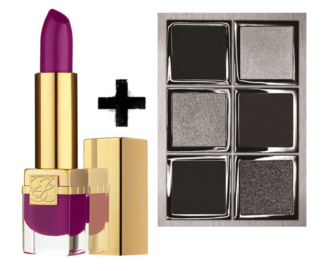looks1 Berry lipstick and gray eye shadow