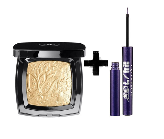 looks2 Gold shadow with purple eye liner
