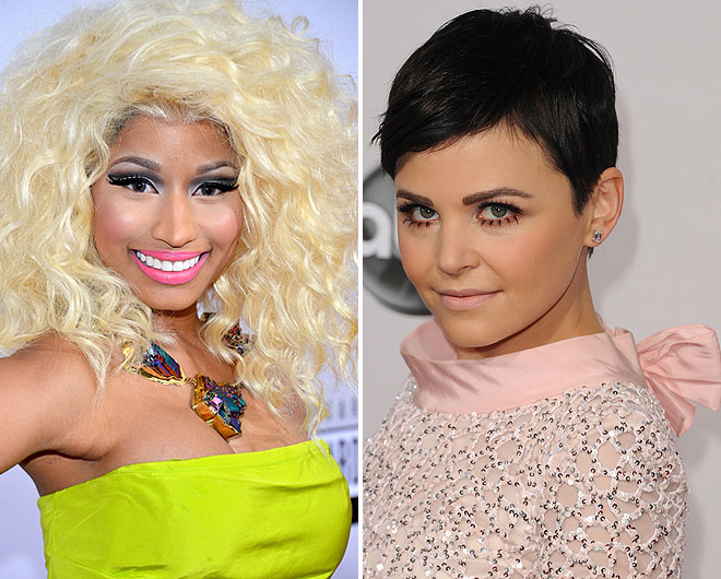 doll-makeup Nicki Minaj and Ginnifer Goodwin