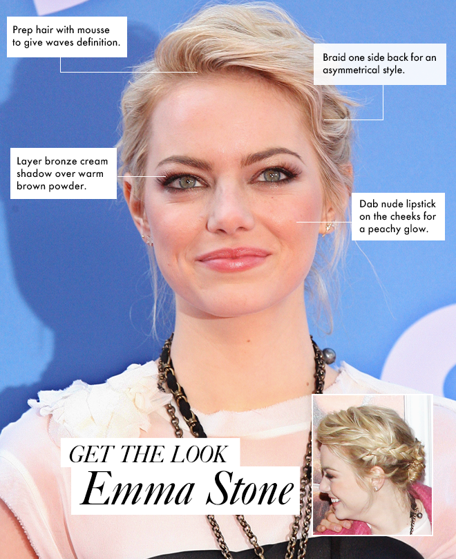Get The Look Emma Stone S Daytime Smoky Eye And Braided