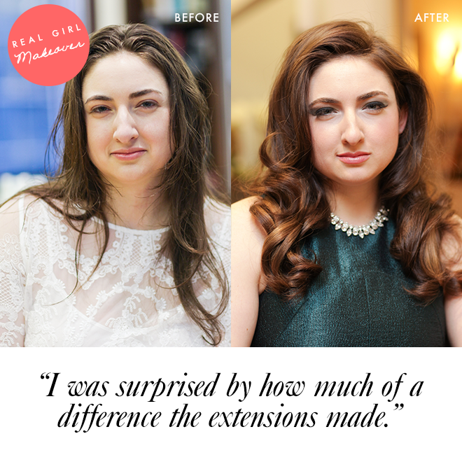 "I tried hair extensions": before and after