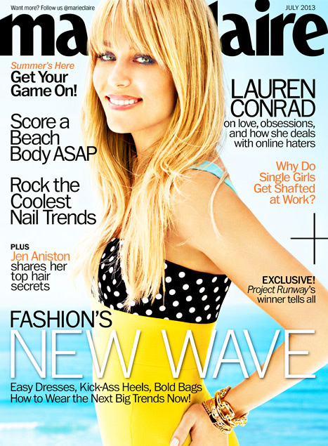 Lauren Conrad on the cover of Marie Claire's July 2013 issue