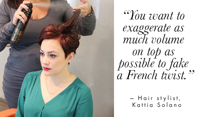 Holiday Hair How To Fake A French Twist On Short Hair Stylecaster