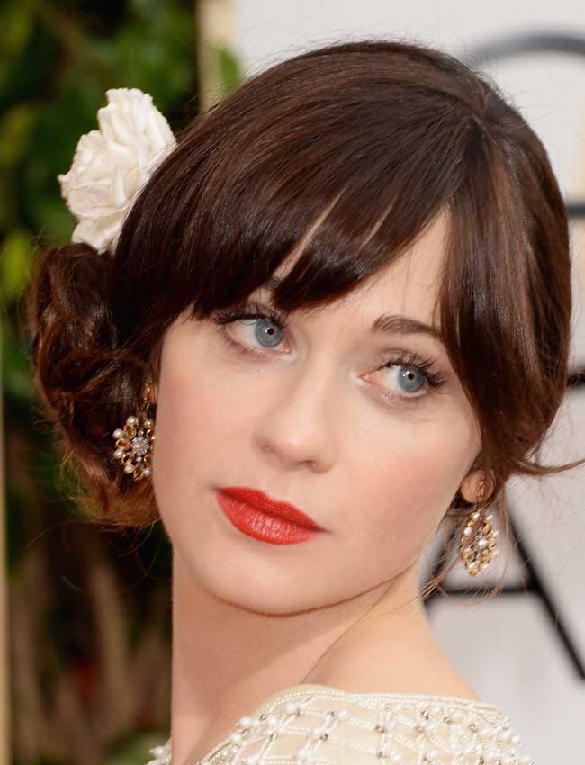 How To Get Zooey Deschanel S Romantic Updo Stylecaster